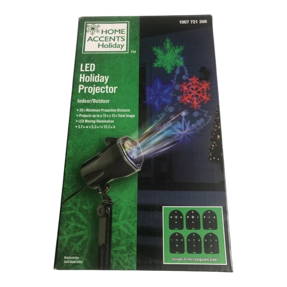 Home Accents Holiday LED Holiday Light Projector‎ 6 Settings Indoor/Outdoor